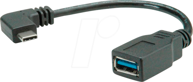 ROLINE 11029031 - USB 5 Gb/s Kabel, C gew. Stecker auf A Buchse, OTG, 0,15 m