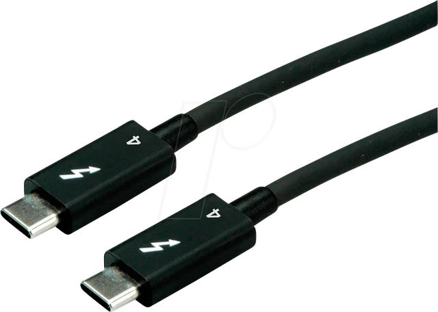 ROLINE 11029044 - Thunderbolt 4 Kabel C Stecker > C Stecker, 40Gbit/s, schwarz, 0,