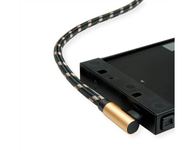 ROLINE 11029061 - USB 2.0 Kabel, A Stecker auf C Stecker, gewinkelt, 1,8 m