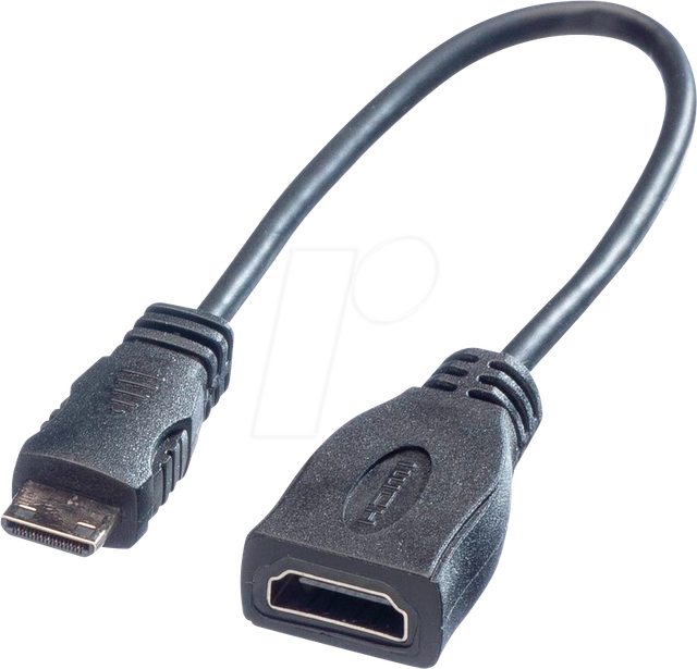 ROLINE 11045586 - HDMI-A Buchse > HDMI Mini-C Stecker, mit Ethernet, 0,15 m