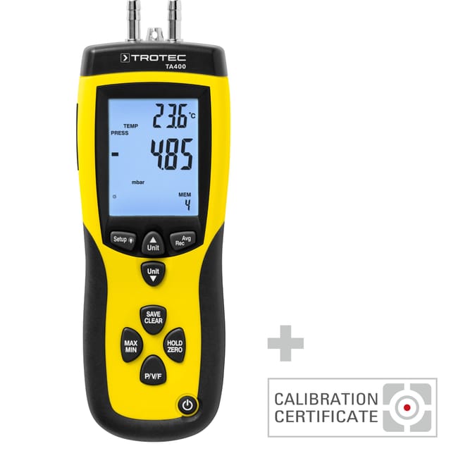Anemometer TA400 Staurohr inkl. Kalibrier-Zertifikat