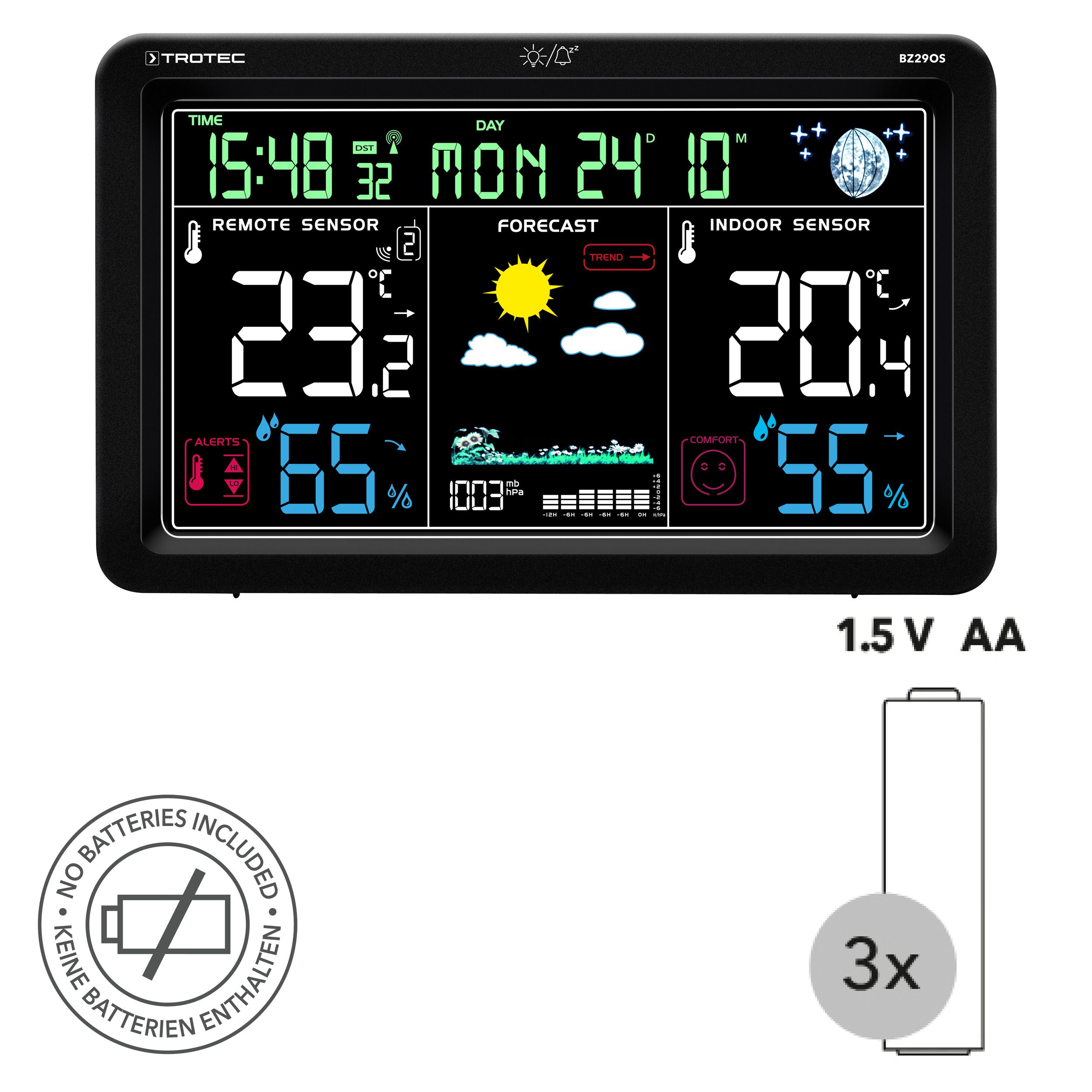 Digitale Funkwetterstation und Klimamonitor mit Außensensor BZ29OS Bild 3