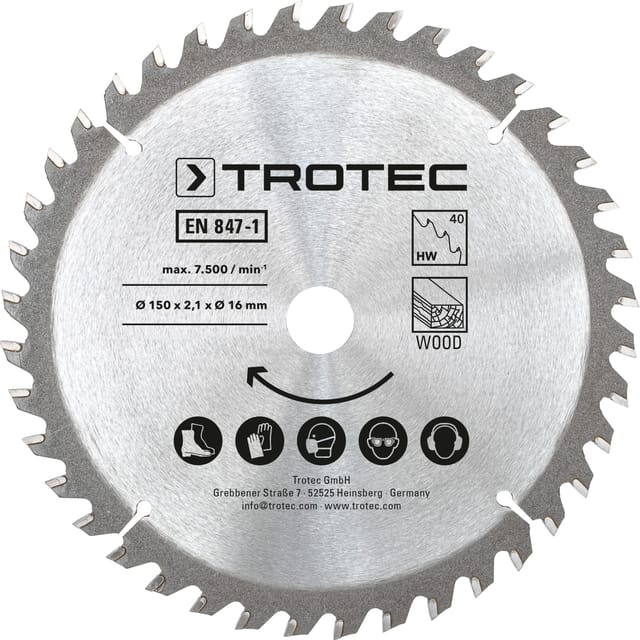 Holzkreissägeblätter-Set Ø 150 mm (40 Zähne), 3-teilig
