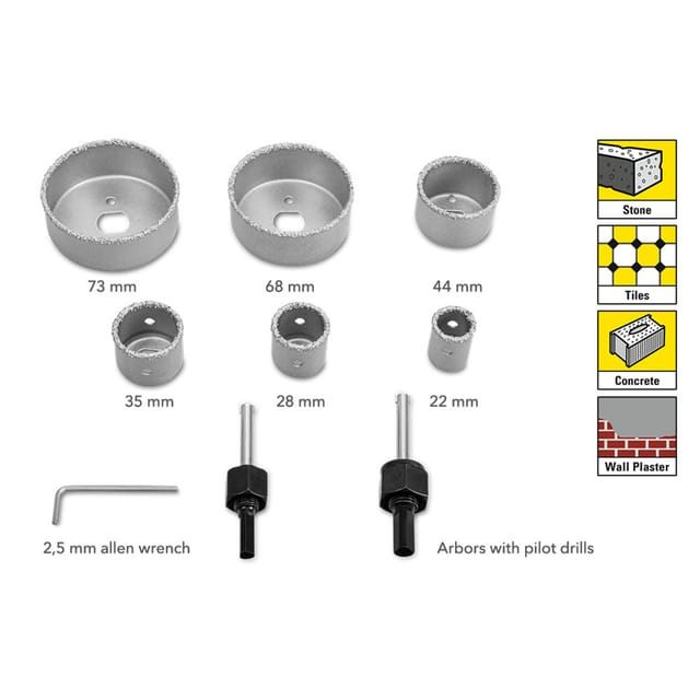 Lochsägen-Set aus Karbid (Hartmetall)