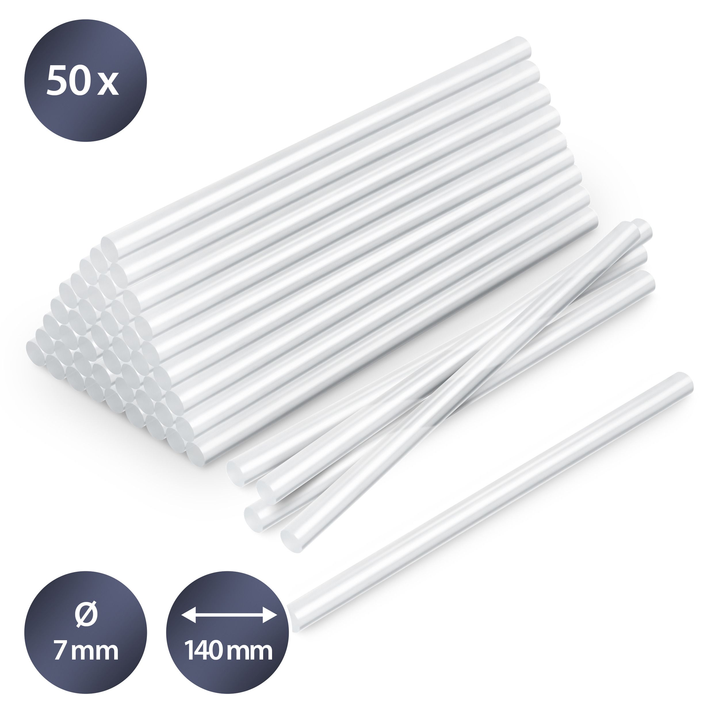 Heissklebestifte-Set Transparent, 50 Stück (Ø 7 mm) Bild 3