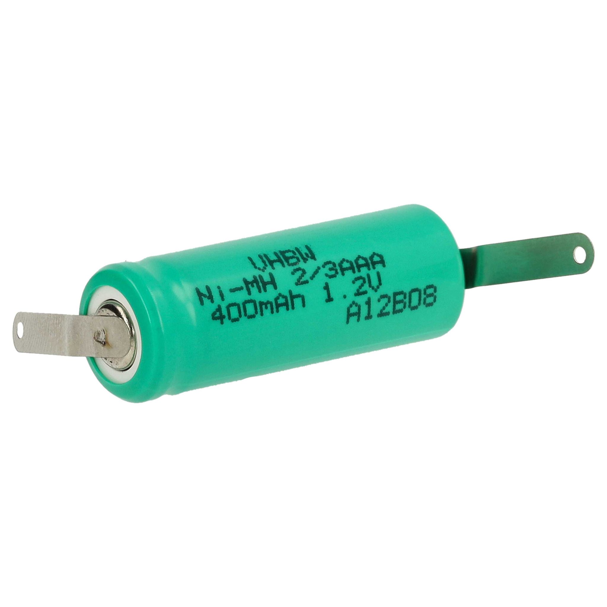 Vhbw Akku Ersatz Für 2/3aaa Für Modellbau (400mah, 1,2v, Nimh, Grün, Mit Z-lötfahne)