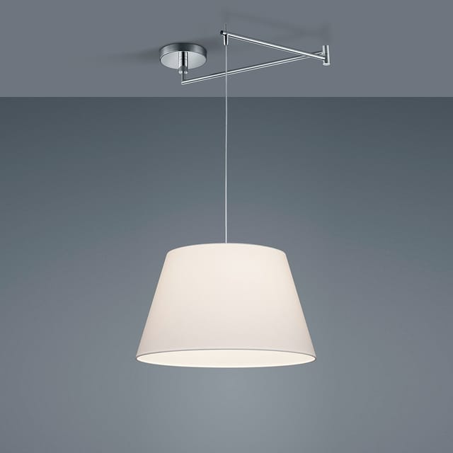 Helestra Certo Pendelleuchte, konisch Schirm: Chintz weiß