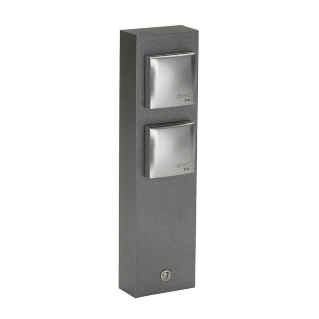Albert 624400 Steckdosensäule 2-fach, anthrazit / Silber
