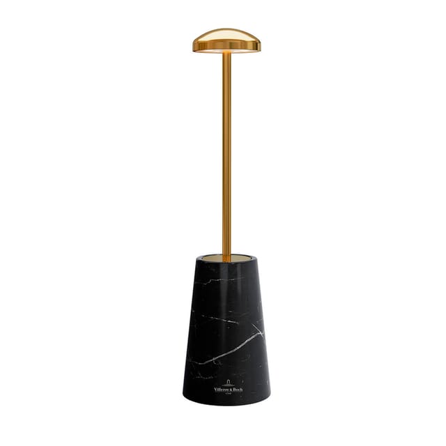 Villeroy & Boch Siena LED Akkuleuchte Gold / Marmor schwarz