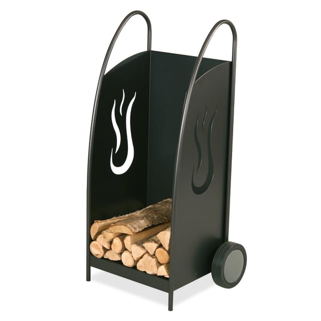 Heibi Fahrbarer Holzwagen Flammen schwarz / Glimmer