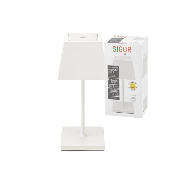 Sigor Nuindie mini LED Akkuleuchte, Flex-Mood, eckig schneeweiß