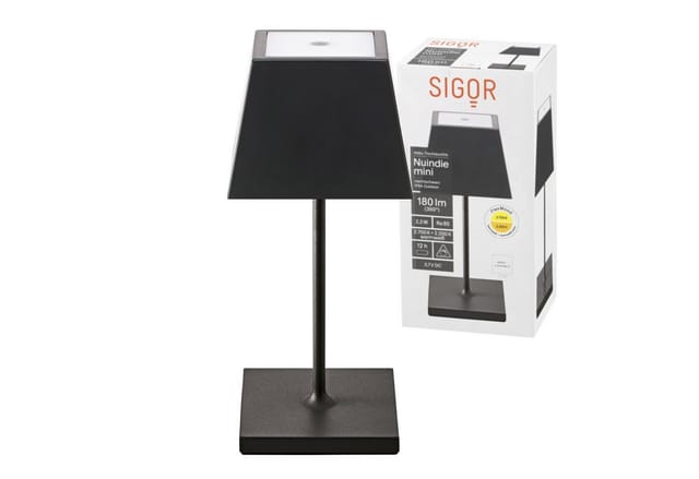 Sigor Nuindie mini LED Akkuleuchte, Flex-Mood, eckig nachtschwarz
