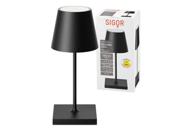Sigor Nuindie mini LED Akkuleuchte, Flex-Mood USB-C, nachtschwarz