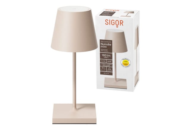 Sigor Nuindie mini LED Akkuleuchte, Flex-Mood USB-C, dünenbeige