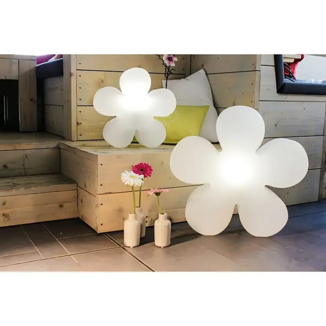 8 seasons design Shining Flower LED Solar- / Dekoleuchte, Ø: 40 cm weiß