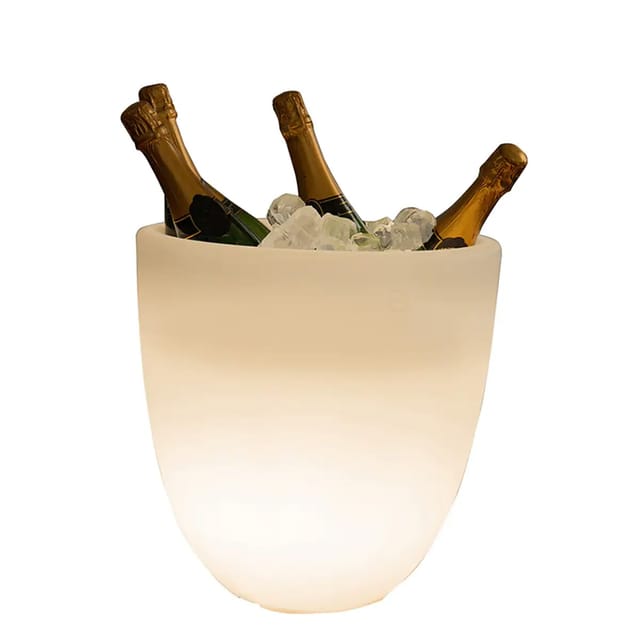 8 seasons design Shining Curvy Cooler Dekoleuchte & Weinkühler weiß