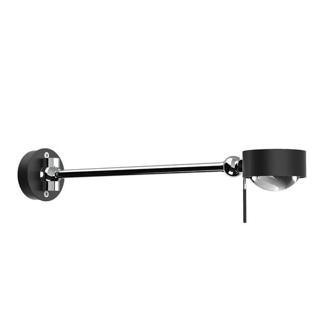 Top Light Puk Mini Hotel LED Wandleuchte, 30 cm, Gehäuse schwarz matt / Chrom