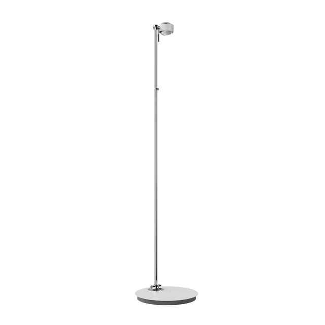 Top Light Puk Mini Floor Mini Single LED Stehleuchte, Gehäuse weiß matt / Chrom