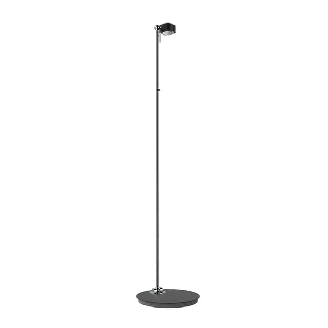 Top Light Puk Mini Floor Mini Single LED Stehleuchte, Gehäuse schwarz matt / Chrom