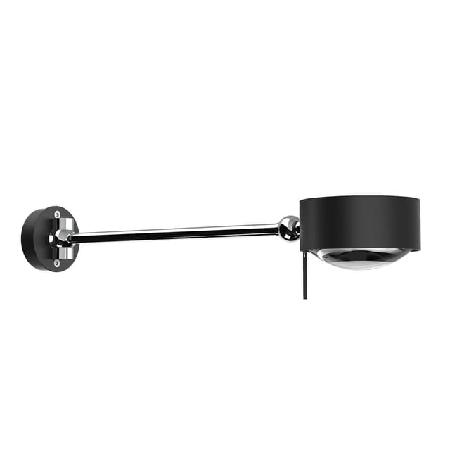 Top Light Puk Maxx Hotel Wandleuchte, 30 cm, Gehäuse schwarz matt / Chrom