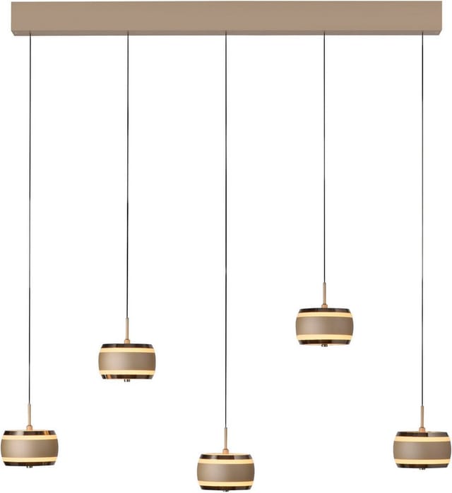 Neuhaus PURE by Paul Neuhaus PURE Falling Rings LED Balken-Pendelleuchte 5-flg., Bronze / dark chrome (dunkel Chrom)