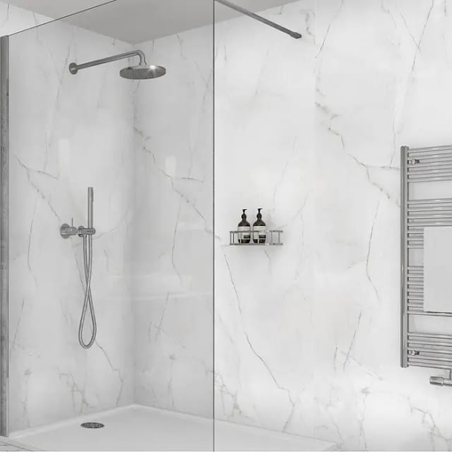 Wetwall Elite Wandpaneel Athena Marble 120 x 260 cm mit abgerundeter Abschlusskante