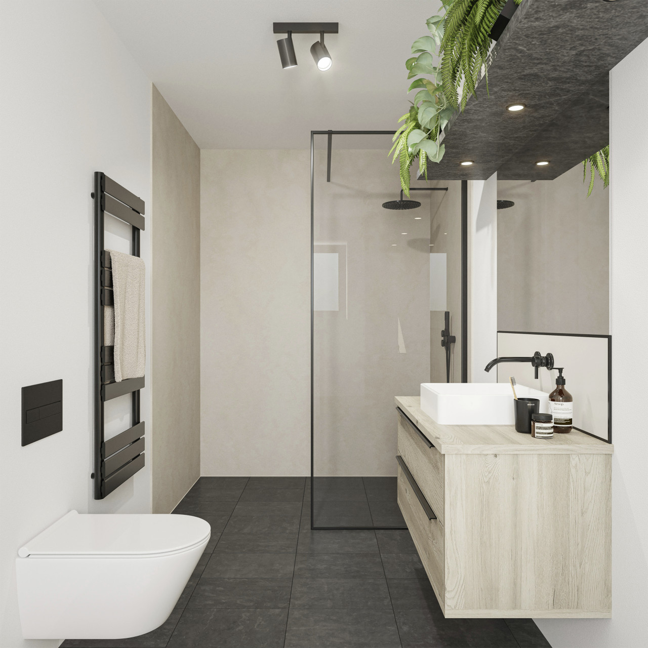 Wetwall Elite Wandpaneel Cream Stone 16 x 260 cm mit abgerundeter Abschlusskante Bild 2
