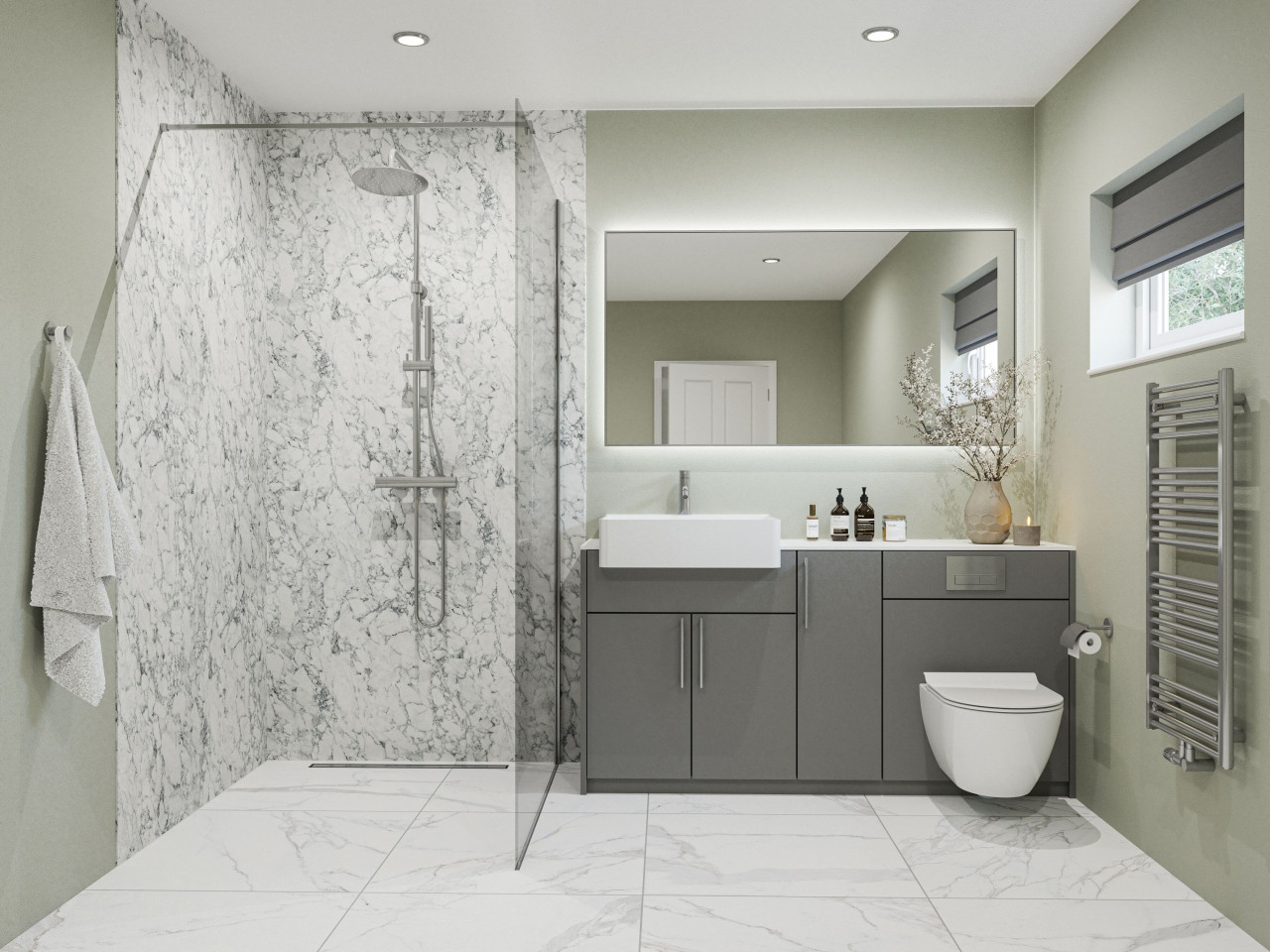 Wetwall Elite Wandpaneel White Marble 60 x 260 cm mit Nut & Feder Bild 2