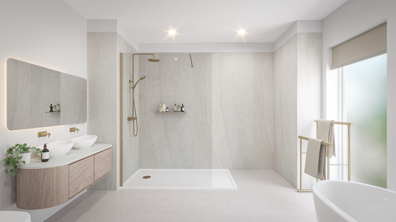 Wetwall Elite Wandpaneel Moonlit Sand 60 x 260 mit Nut & Feder