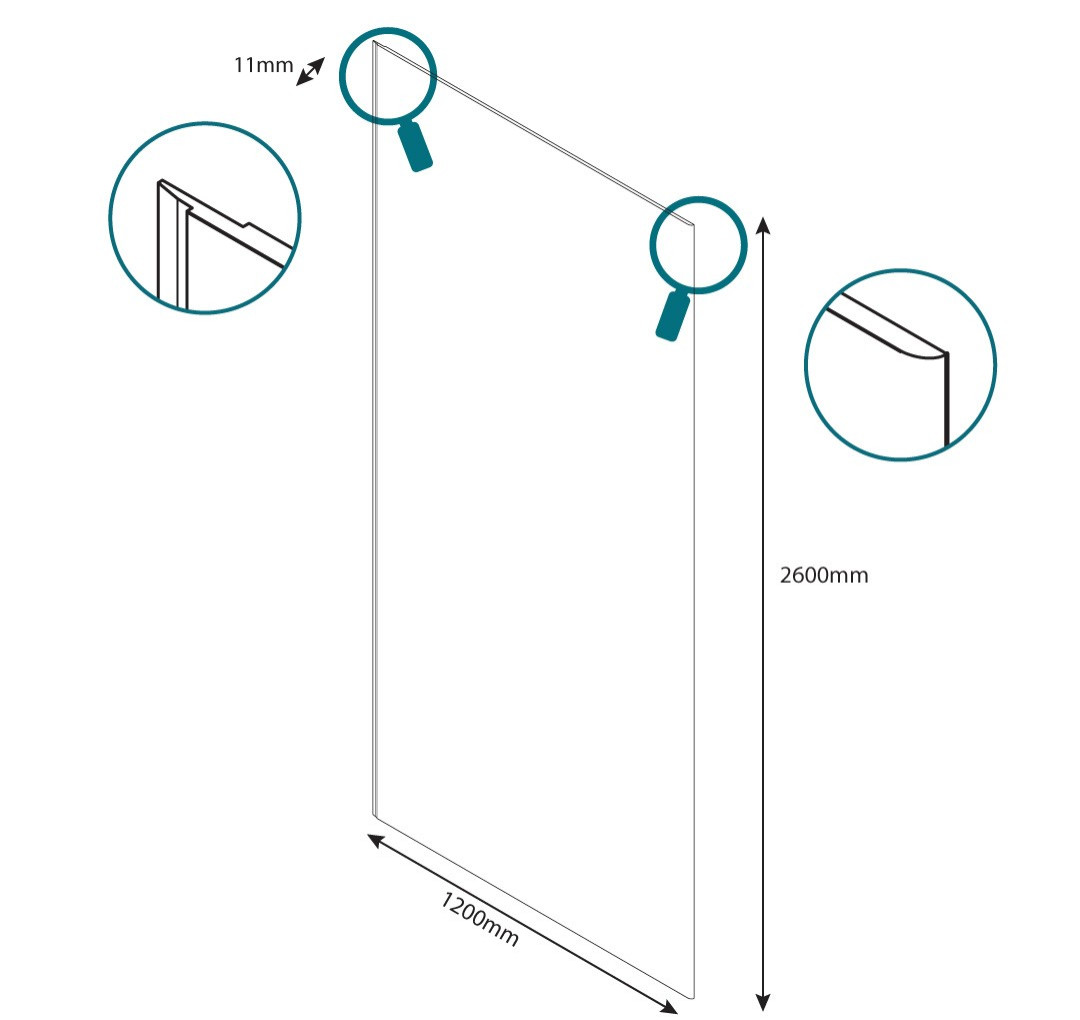 Wetwall Elite Wandpaneel Fumo 120 x 260 cm mit abgerundeter Abschlusskante