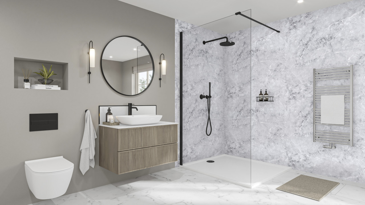 Wetwall Elite Wandpaneel Fumo 120 x 260 cm mit abgerundeter Abschlusskante Bild 4