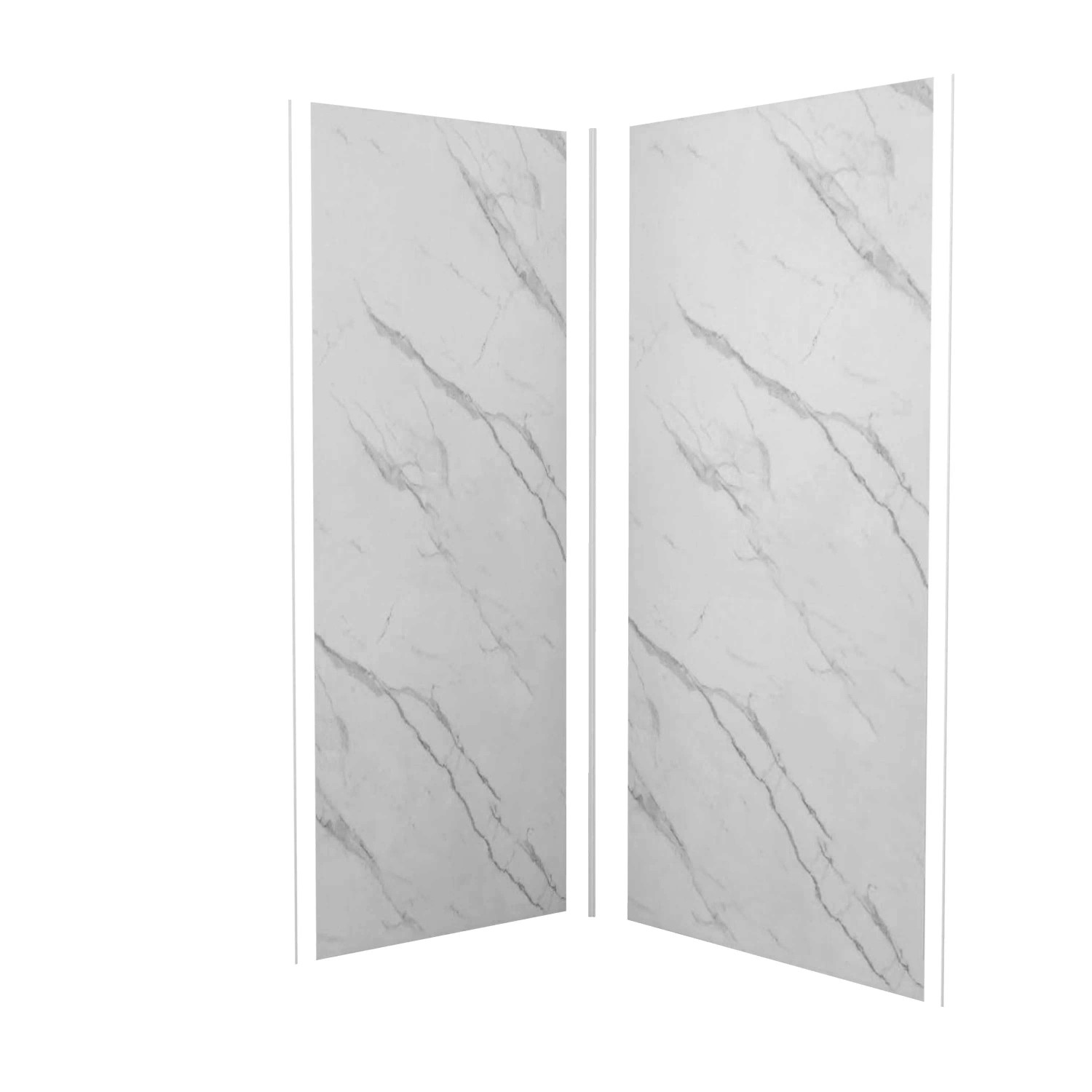 AICA 120x80cm Weißes Marmormuster Duschrückwand Aluverbundplatte Fliesenersatz 3mm Aluminiumverbundplatte Aluplatte Alu Höhe 210cm