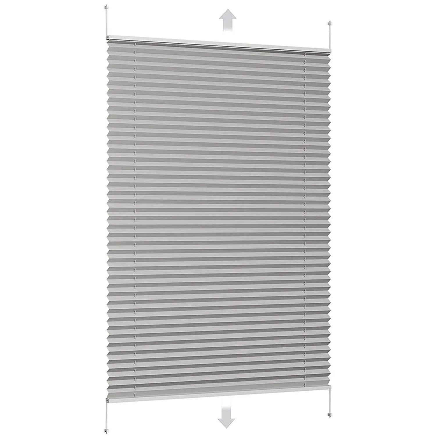 Sekey Plissee Faltrollo Klemmfix ohne Bohren Silbergrau 80x100cm