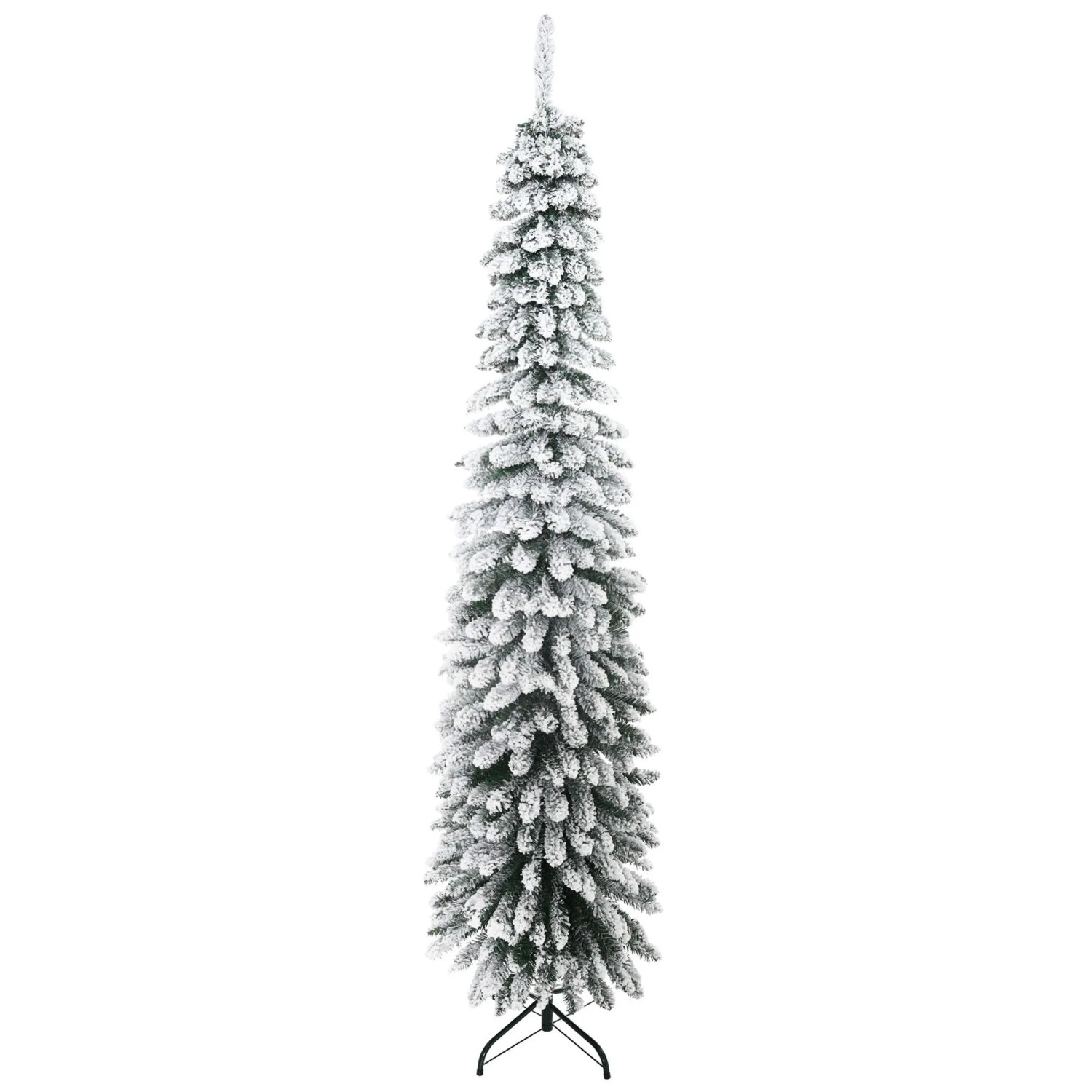 Furnicato Künstlicher Weihnachtsbaum 210 Cm Mit Schneebedeckten Zweigen Grün Weiß
