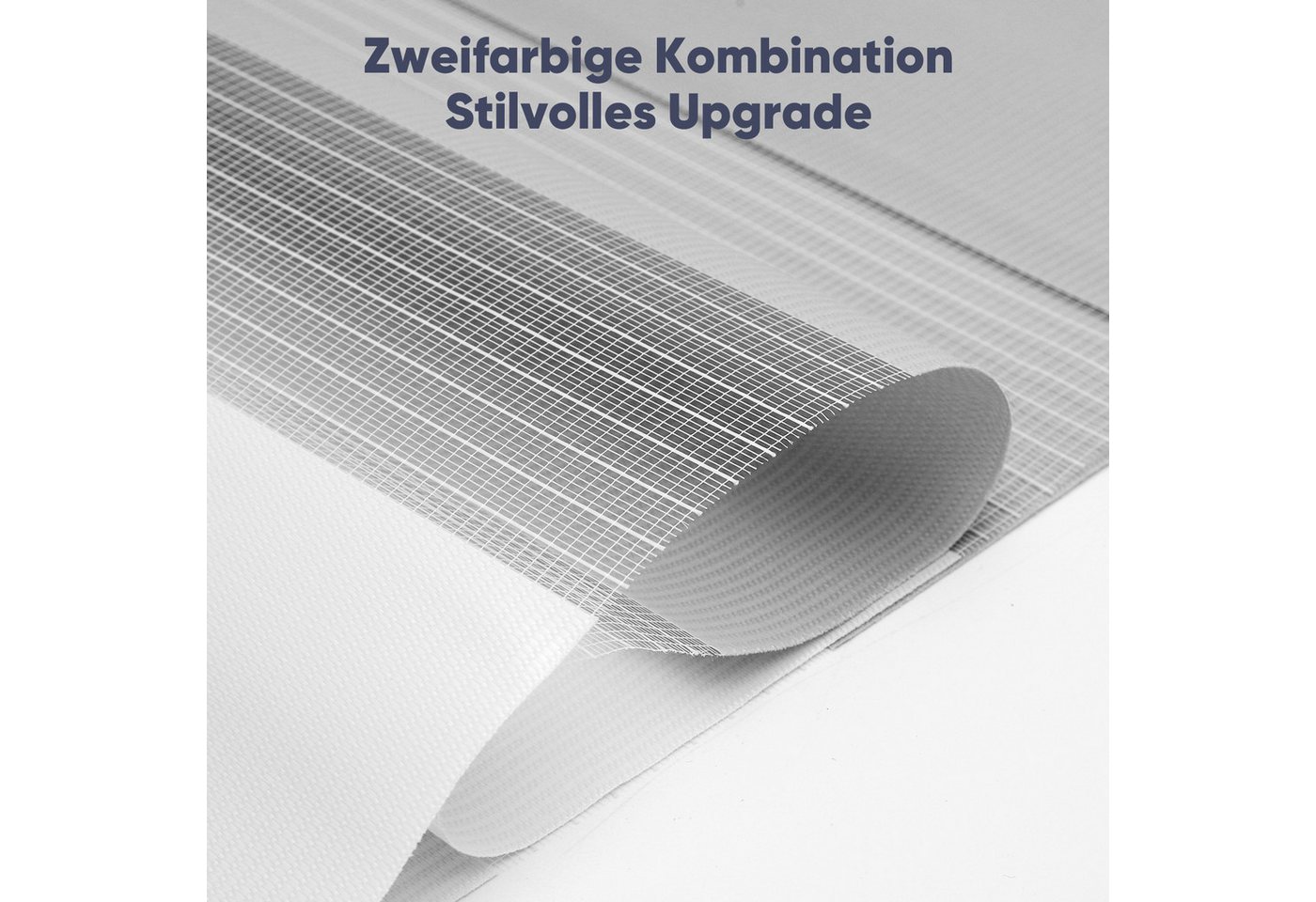 Sekey Zebra Doppelrollo Zweifarbig Klemmfix ohne Bohren Sichtschutz Weiß & Grau 40x130cm Bild 5