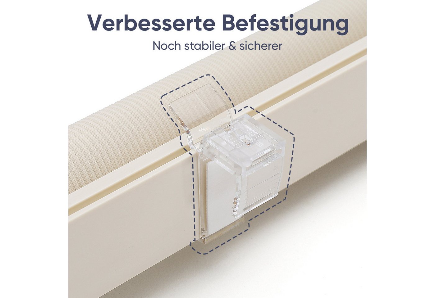 Sekey Zebra Doppelrollo Zweifarbig Klemmfix ohne Bohren Sichtschutz Beige & Braun 50x130cm Bild 4