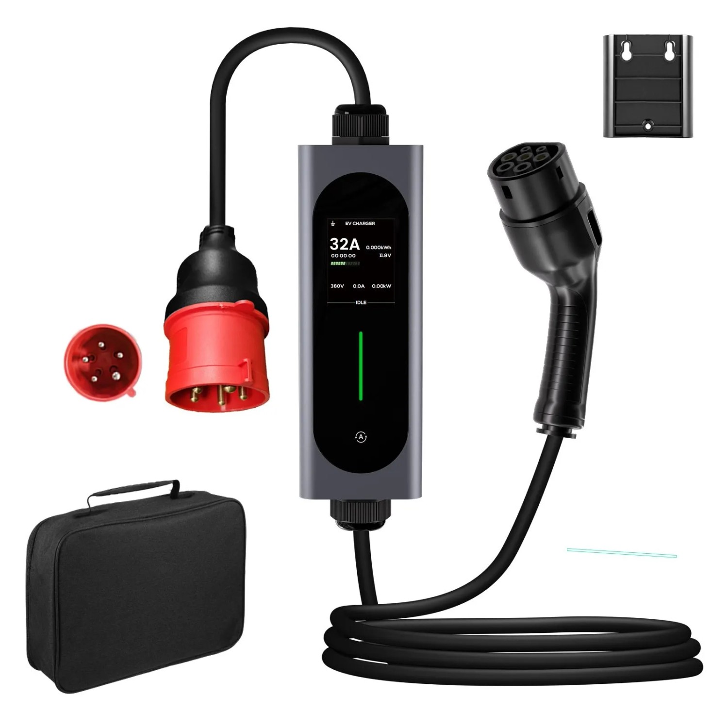 Junsun 22kW Typ 2 EV Ladegerät 3-phasig 6m Kabel App-Steuerung LCD Display Einstellbar 6-32A