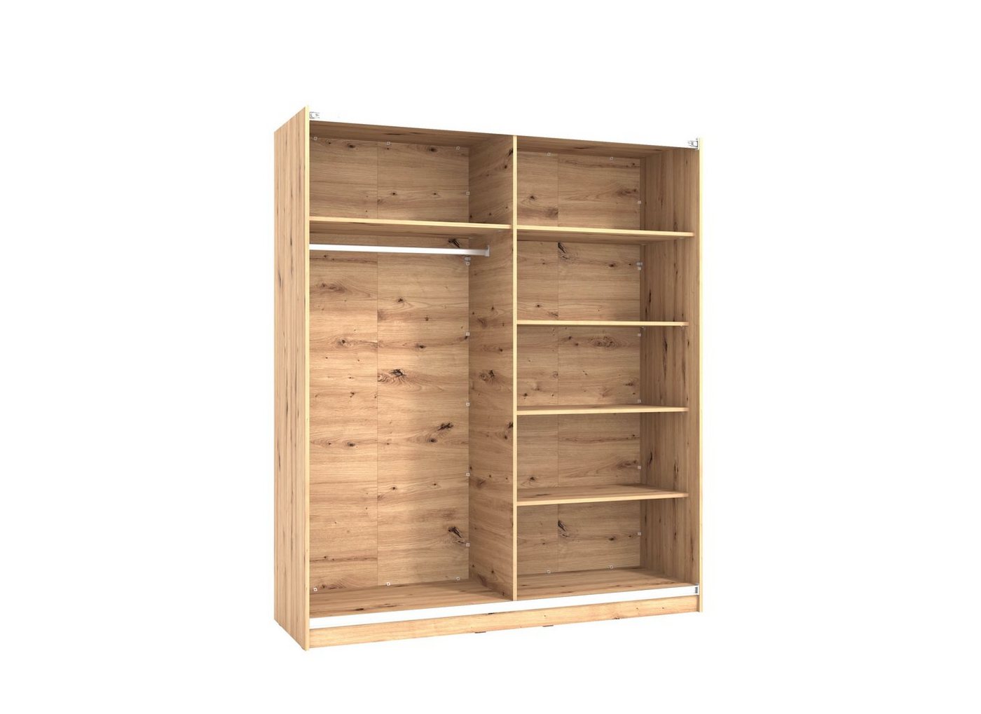 Home affaire Schwebetürenschrank Sardinia, Kleiderschrank mit Spiegel, Made in Europe viel Stauraum durch großzügige Innenausstattung, 170 oder 262cm breit