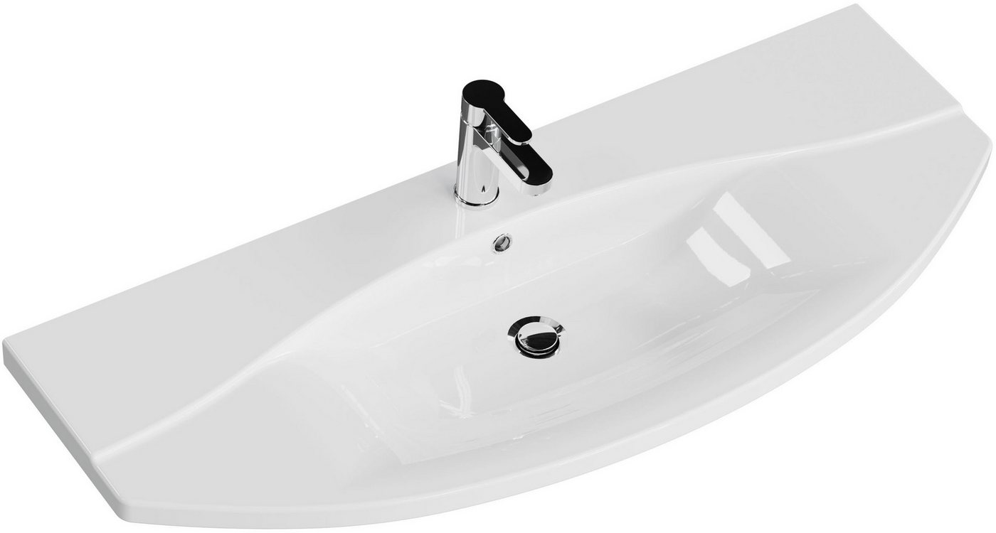 Saphir Waschtisch Serie 4010 Keramik-Waschtisch mit Unterschrank, 120,5 cm breit, Waschplatz mit 2 Türen, 2 Schubladen, Badmöbel-Set mit Waschtisch Bild 4