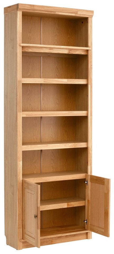 OTTO home Bücherregal Soeren Eiche Regal B/T/H: 80/29/220 cm mit 2 Türen, mit Eiche-Elementen, FSC®-zertifiziert, insgesamt 7 Fächer Bild 3