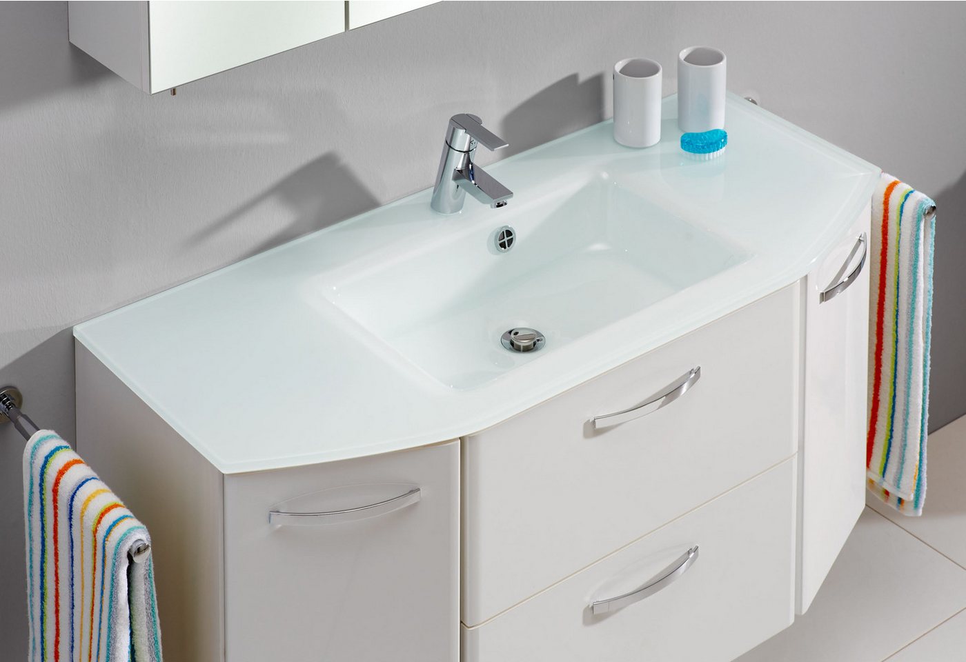 Saphir Waschtisch Quickset 326, mit Glasbecken, 112cm breit (2-St) Bild 2