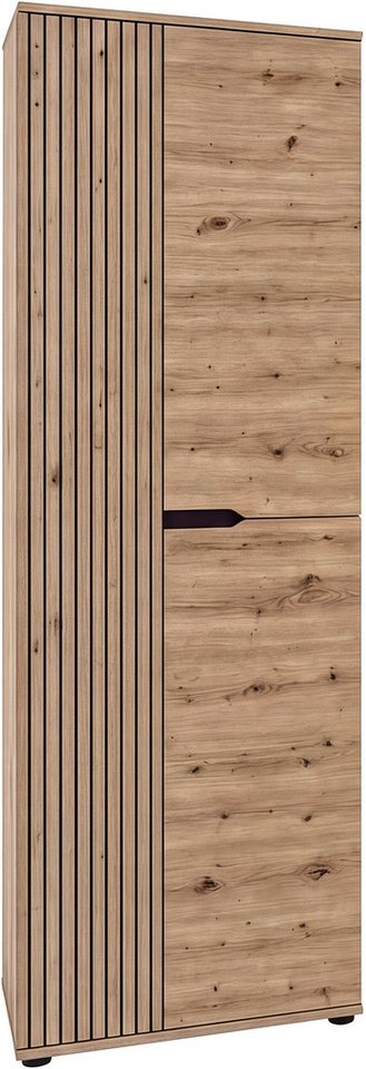 OTTO home Garderobenschrank FJELL, Breite 65cm, 2 Türen, 4 Einlegeböden, 6 Fächer, 1 Kleiderstange (hochwertig verarbeitete Längsfräsung, praktische Griffaussparung) Kleiderschrank, Schrank, Dielenschrank, Flurschrank, Mehrzweckschrank Bild 4