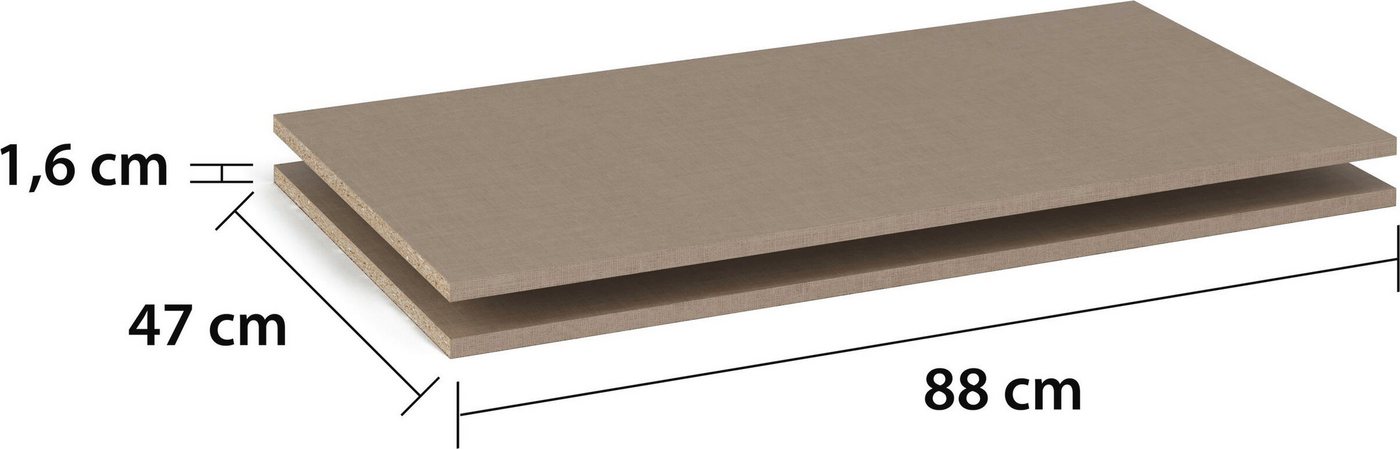 rauch Einlegeboden Zubehör für rauch-ONE Schränke Kleiderschrank Garderobe (inklusive Befestigungselemente), Breite 88 cm, Tiefe 47 cm, MADE IN GERMANY