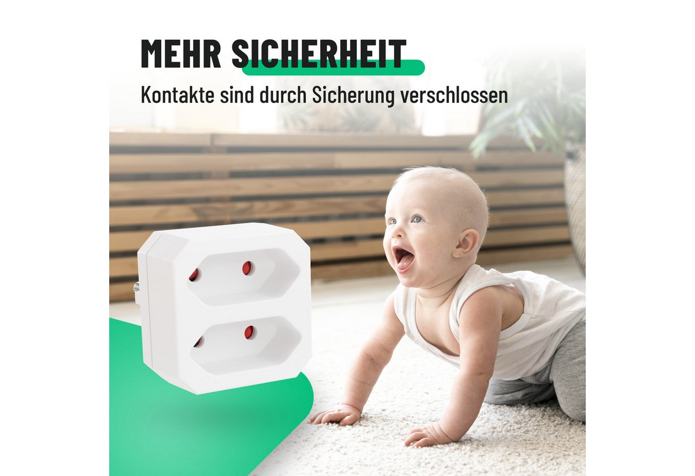 greate. 6x 2fach Steckdosenadapter bis 1100W, 2er Mehrfachsteckdose ohne Kabel Mehrfachsteckdose 2-fach (Erhöhter Berührungsschutz) Bild 4