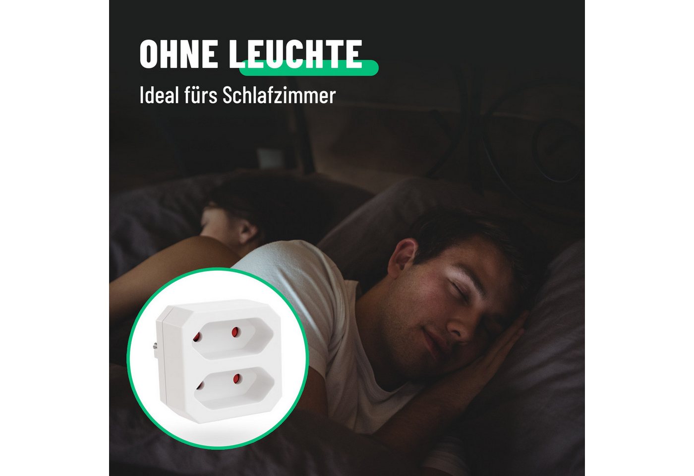 greate. 6x 2fach Steckdosenadapter bis 1100W, 2er Mehrfachsteckdose ohne Kabel Mehrfachsteckdose 2-fach (Erhöhter Berührungsschutz) Bild 5