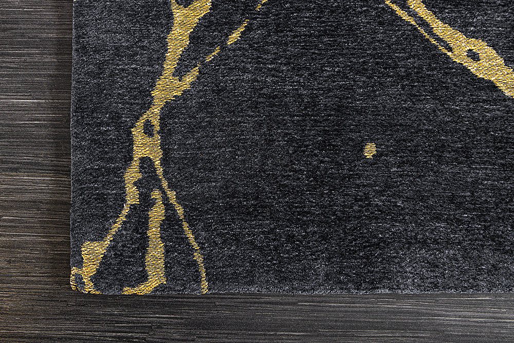 riess-ambiente Teppich MARBLE 240x160cm schwarz / gold, rechteckig, Höhe: 8 mm, Wohnzimmer · Flachgewebe · Marmor-Optik · Modern Design Bild 2