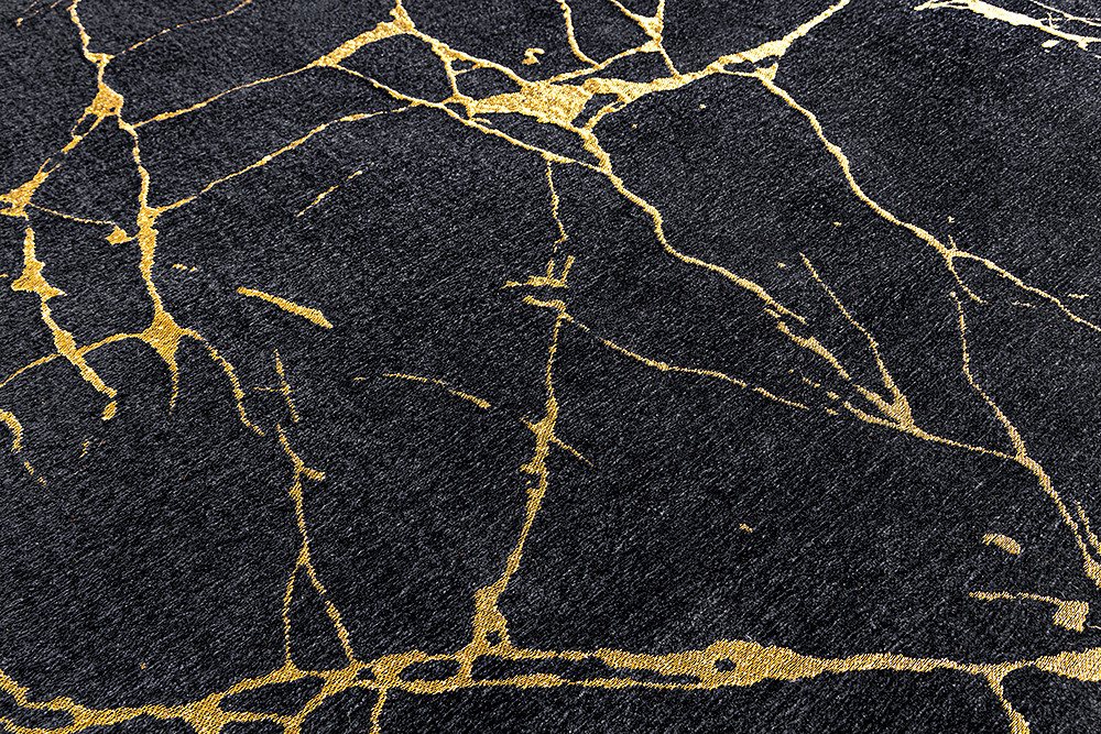 riess-ambiente Teppich MARBLE 240x160cm schwarz / gold, rechteckig, Höhe: 8 mm, Wohnzimmer · Flachgewebe · Marmor-Optik · Modern Design Bild 5