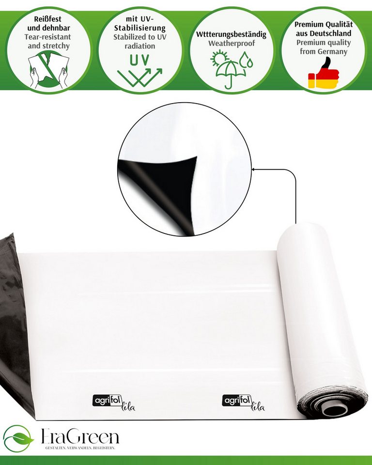 EraGreen Schutzplane 4m x 1m schwarz/weiße Premium Silofolie Abdeckplane (trittfest, UV-beständig), Extrem dehnbar, reißfest, UV-stabil Bild 3