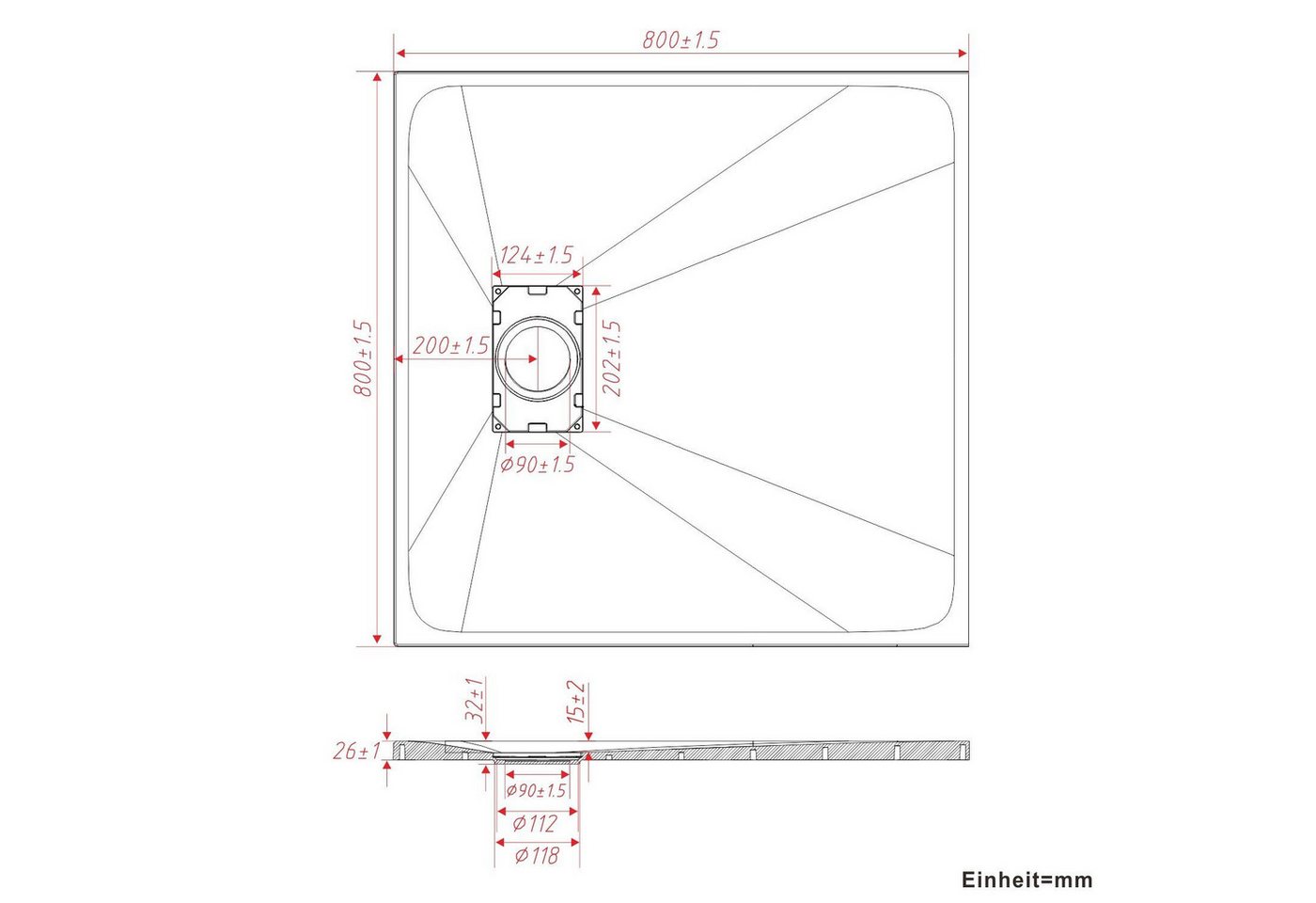 AQUALAVOS Duschwanne Flache Duschtasse SMC Antirutsch Weiß Duschwanne für Duschabtrennung, quadratisch, Sheet-Molding-Compound(SMC), rutschfest, Zuschneidbar, Kann direkt am Boden installiert werden Bild 3