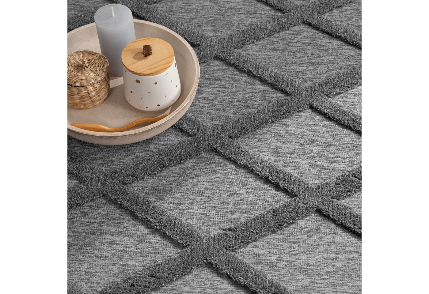 TT Home Teppich Diele, Esszimmer, Flur, Schlafzimmer, Wohnzimmer, Läufer, Höhe: 14 mm, Wohnzimmer Teppich Esszimmer Kurzflor Skandinavisch Bild 2